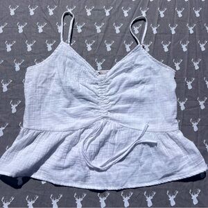 SO White Ruched Camisole Top